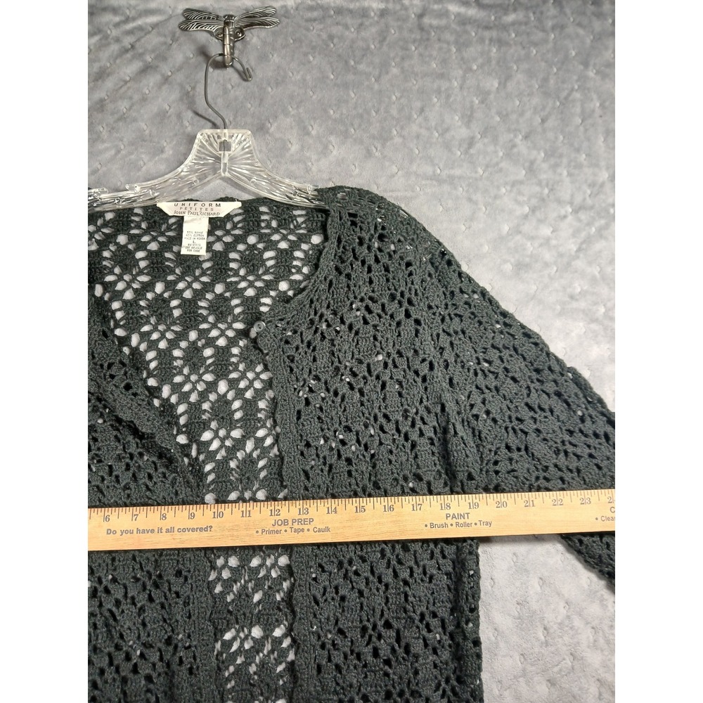 John Paul Richard SP Long Crochet Open Knit Cardigan Whimsigoth Cottagecore Boho - Picture 4 of 7